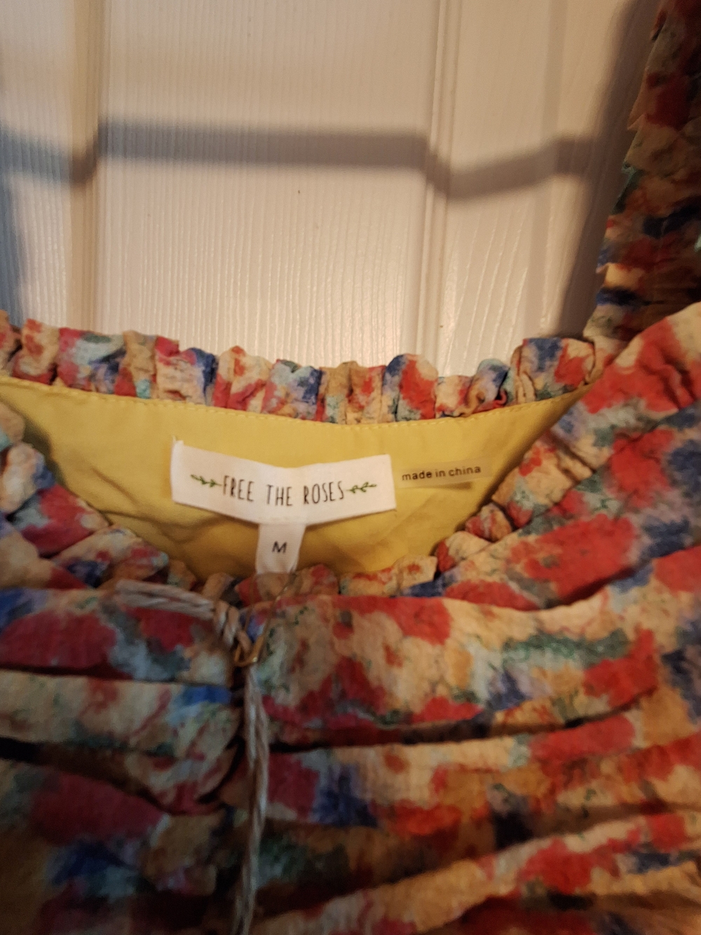 Free the Roses Yellow Floral Ruffle Smocked Dress - Picture 3 of 7